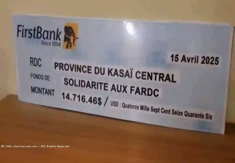 Kasaï Central: 23M FC et 14K $ collectés pour les FARDC