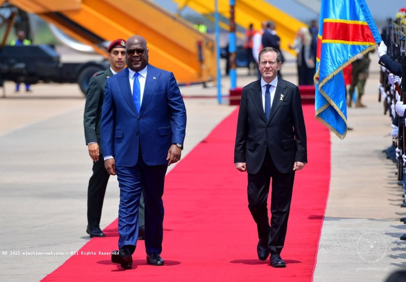 RDC : arrivée du Président israélien Isaac Herzog à Kinshasa