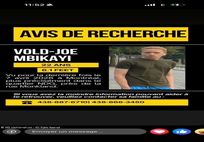 Canada : disparition du fils d’un député congolais à Montréal
