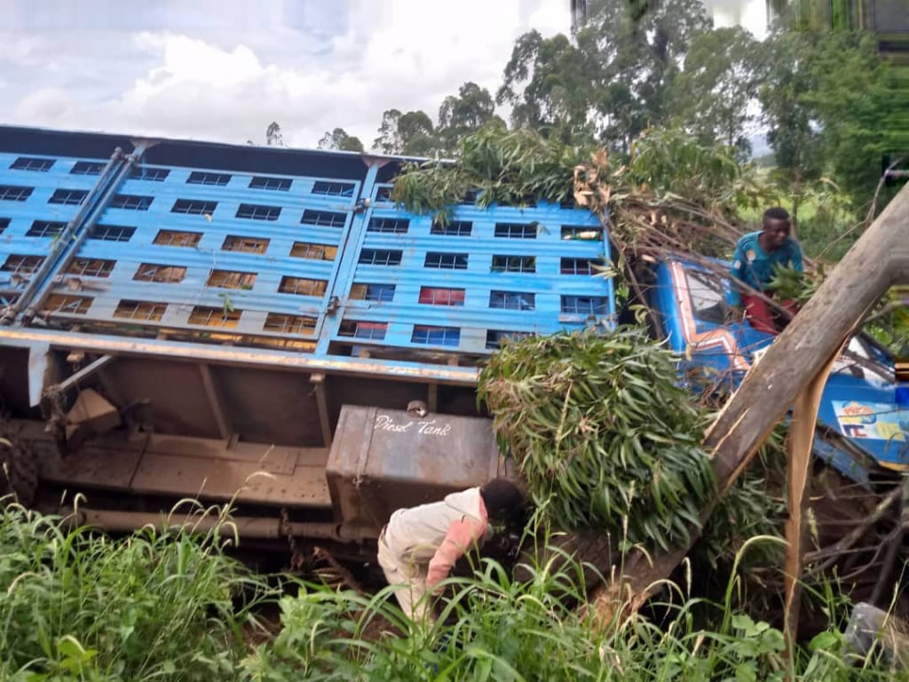 Urgent-Bukavu: des blessés et d'énormes dégâts matériels dans un accident sur la RN2
