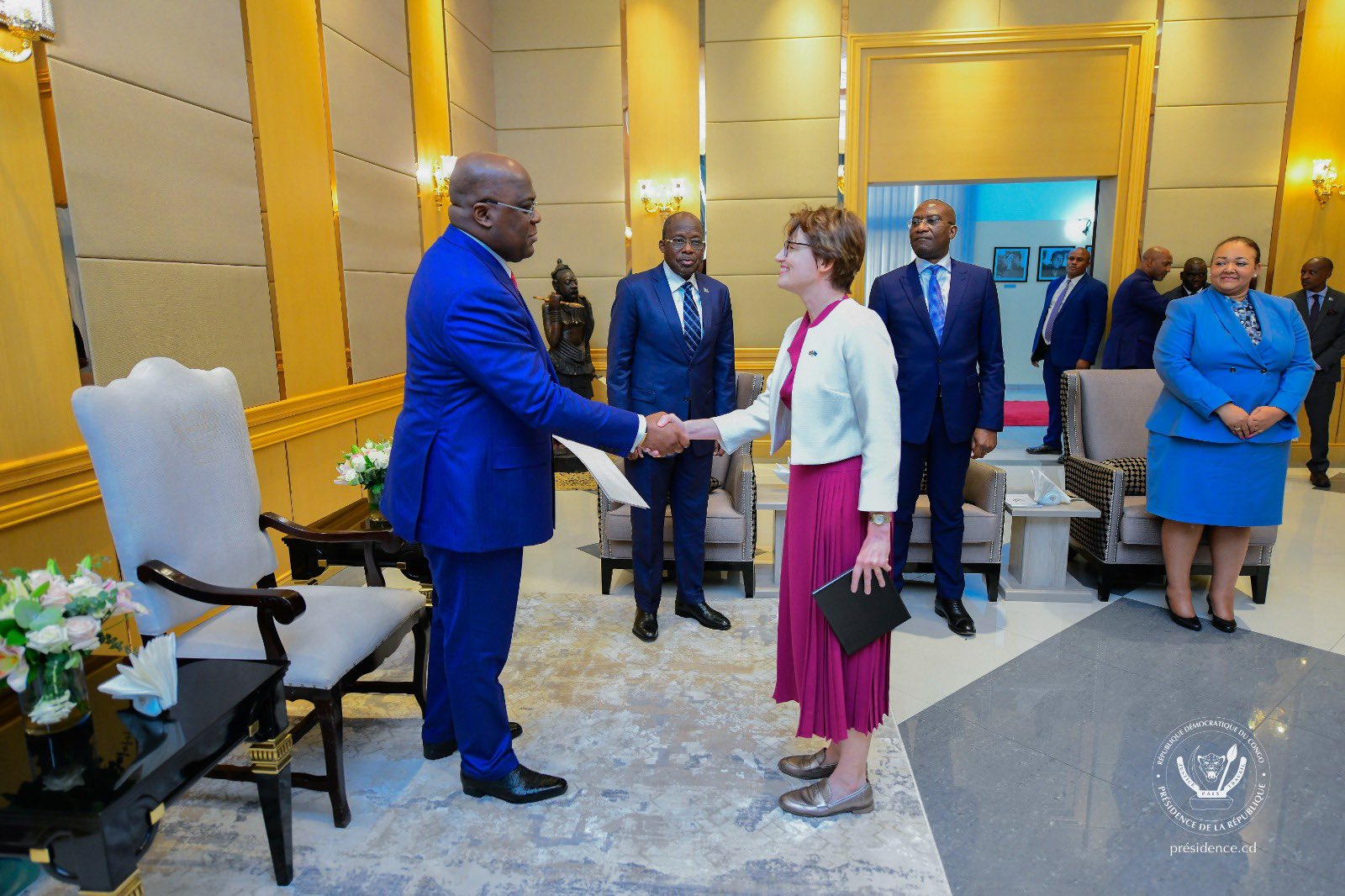 RDC : les lettres de créance de quatre nouveaux ambassadeurs reçues par Félix Tshisekedi